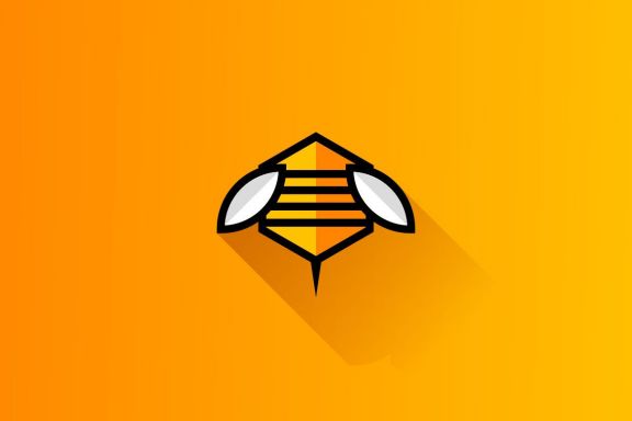 Bee hexagon logo design
