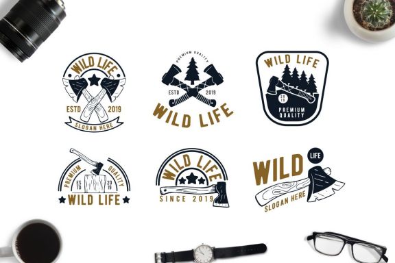 Forest Wildlife Badges Set