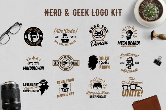 Nerd And Geek Logo Kit