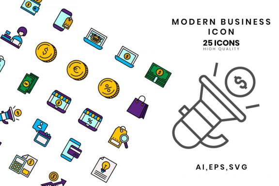Modern Business Line Color Icon