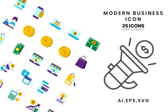 Modern Business Flat Color Icon