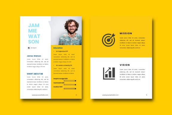 Graphic designer portfolio ebook powerpoint presentation template