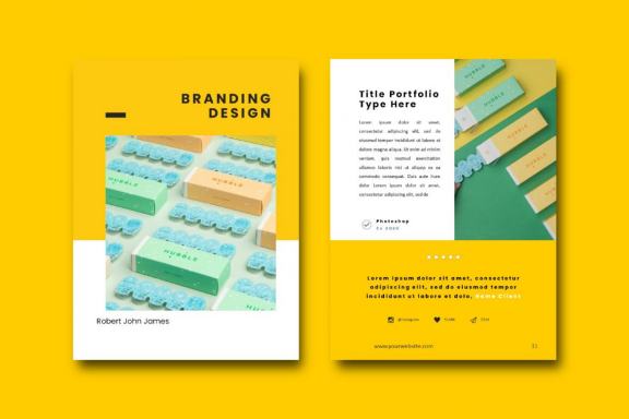Graphic designer portfolio ebook powerpoint presentation template