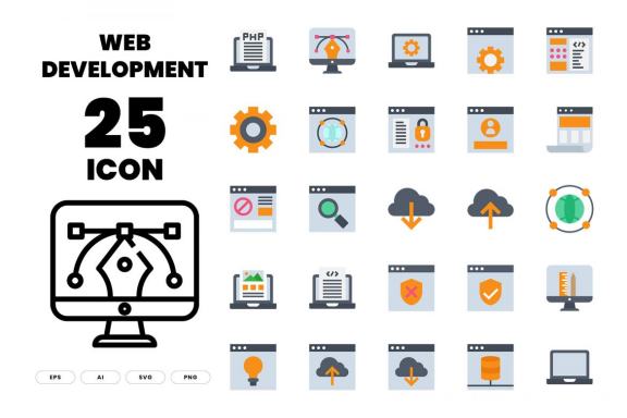 Web Development Flat Color