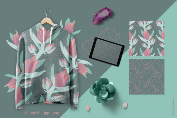 Succulent floral element & patterns