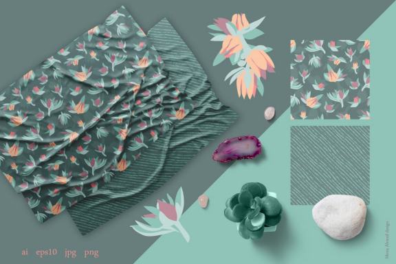 Succulent floral element & patterns