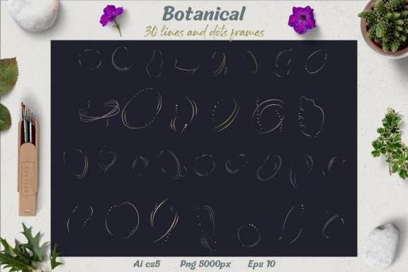 Botanical: 30 leaves illustration