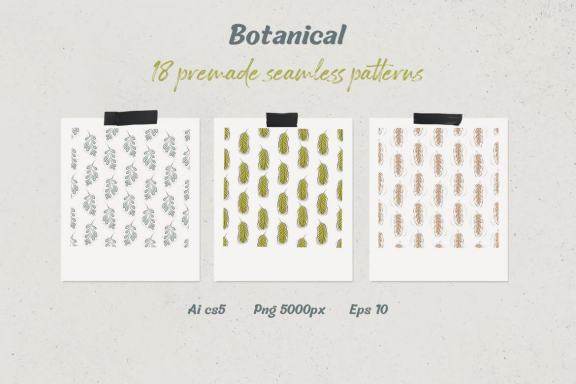 Botanical: 30 leaves illustration