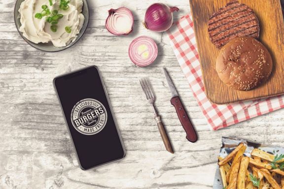 Iphone X Burger Bar Mock-up #1