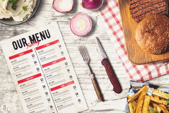 Burger Bar Menu Mock-up #2