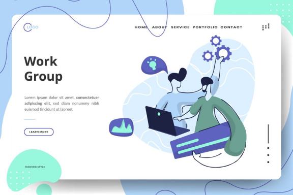 Team Work set Illustration
