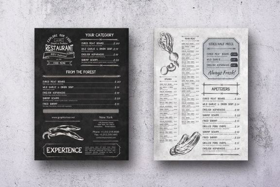 Single Page Vintage Menu Bundle