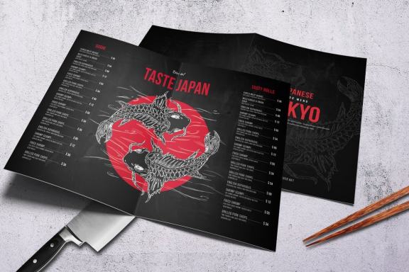 Japanese Bifold A4 & US Letter Menu Design