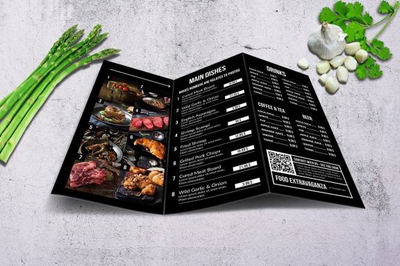 Multipurpose Trifold Food Menu - A4 & US Letter