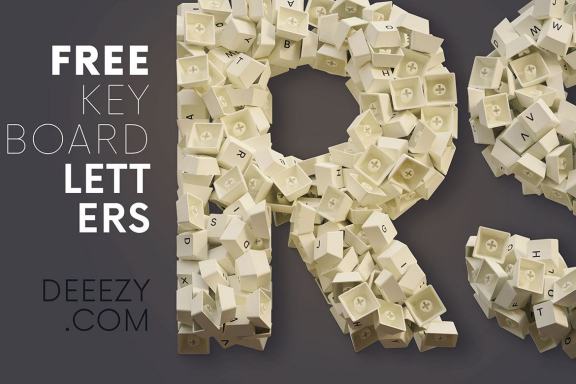 FREE White Keyboard 3D Lettering
