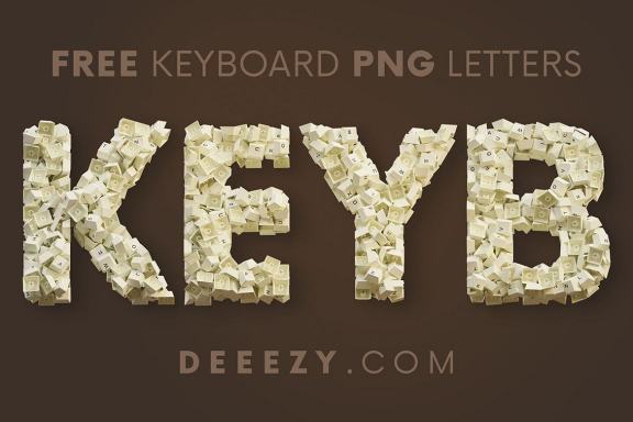 FREE White Keyboard 3D Lettering
