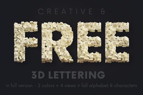 FREE White Keyboard 3D Lettering