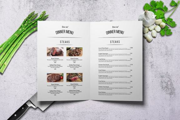 Symetria Simple Style A4 Menu