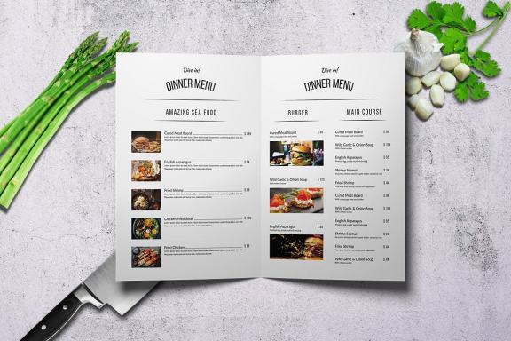 Symetria Simple Style A4 Menu
