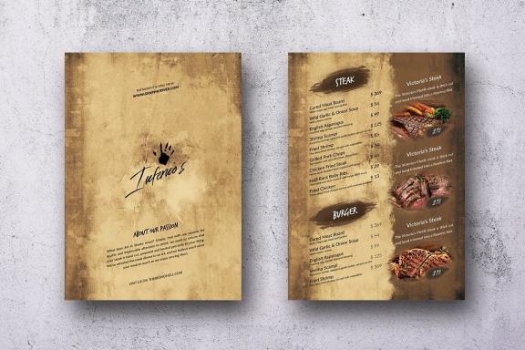 Elegant Single Page Food Menu Bundle
