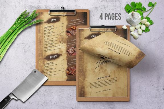 Elegant Single Page Food Menu Bundle