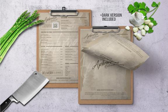 Elegant Single Page Food Menu Bundle