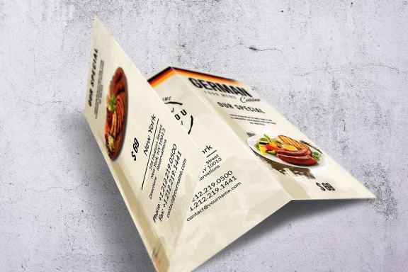 German Cuisine A4 & US Letter Trifold Food Menu