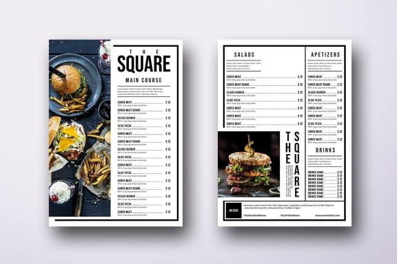 Classic Minimal Food Menu Bundle