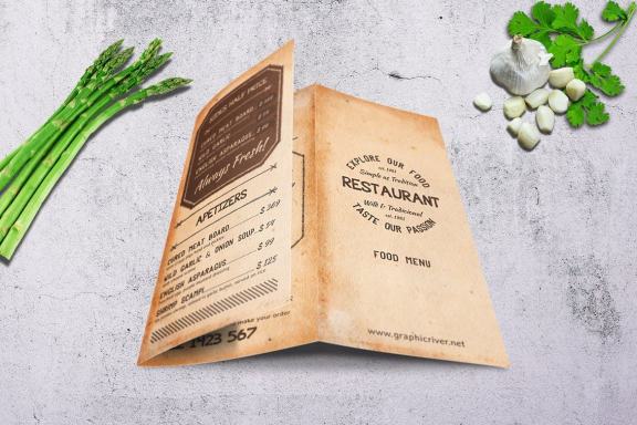 Old Style A4 Trifold Food Menu