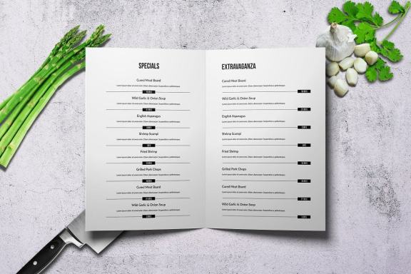 Lagard Plaza Bifold Menu A4 and US Letter