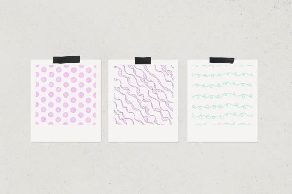 Hand drawn line pattern collection 2
