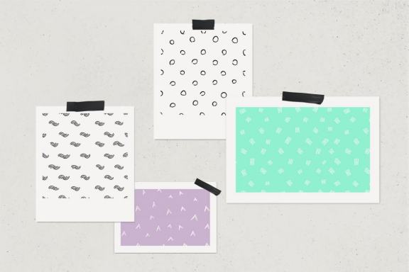 Hand drawn line pattern collection 2