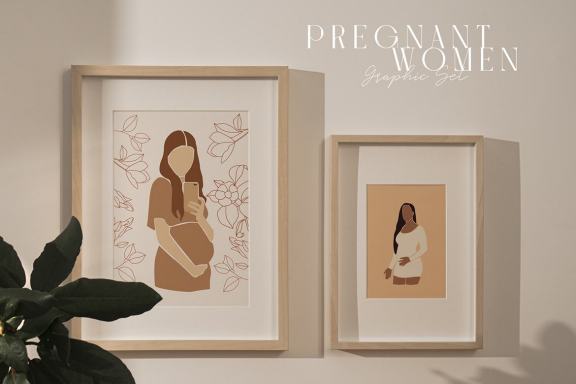 Abstract pregnant vector mother clipart