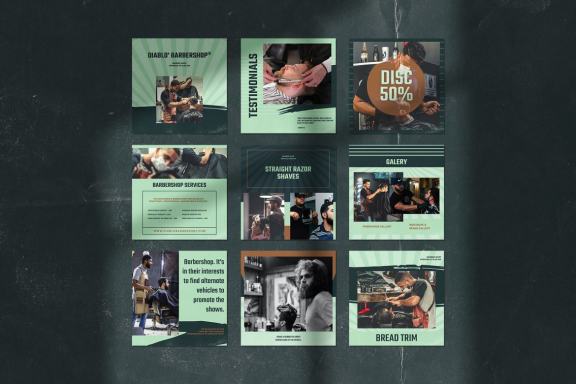 Diablo Barbershop Instagram Templates