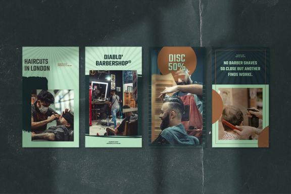 Diablo Barbershop Instagram Templates
