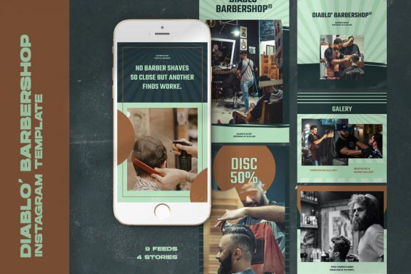 Diablo Barbershop Instagram Templates