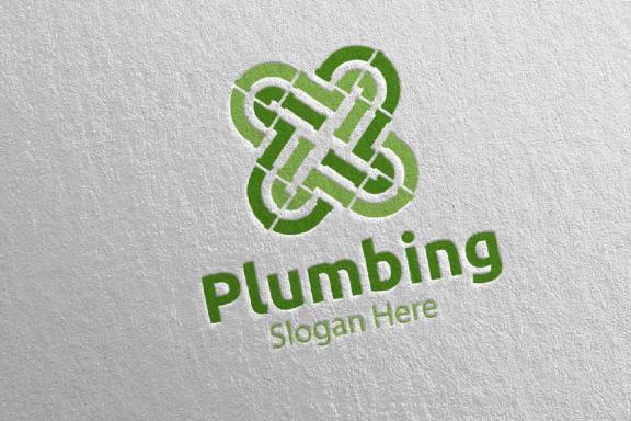Infinity Plumbing Logo with Water and Fix Home Concept 49