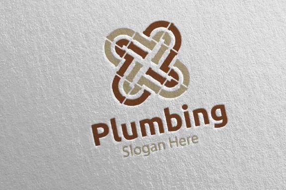 Infinity Plumbing Logo with Water and Fix Home Concept 49