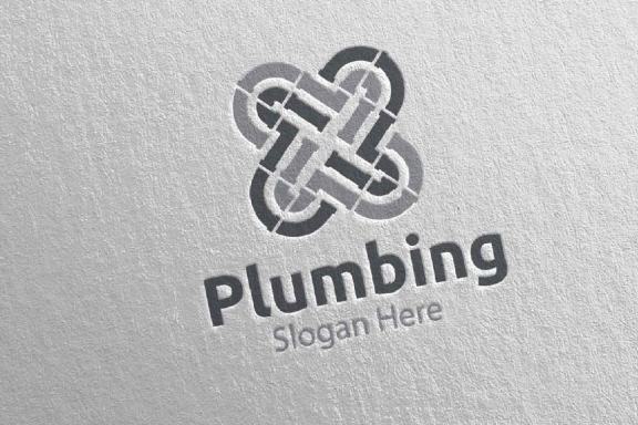 Infinity Plumbing Logo with Water and Fix Home Concept 49