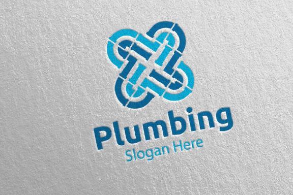 Infinity Plumbing Logo with Water and Fix Home Concept 49
