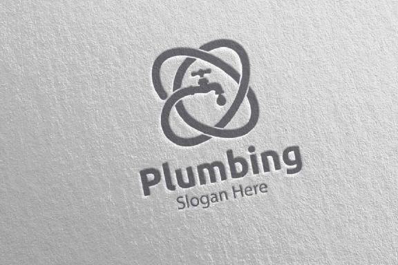 Plumbing Logo with Water and Fix Home Concept 72
