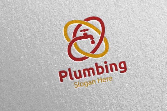 Plumbing Logo with Water and Fix Home Concept 72
