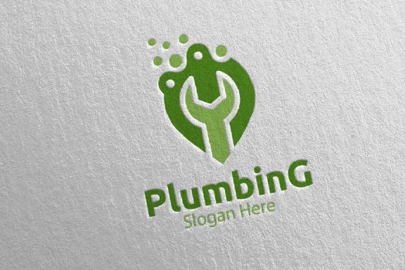 Pin Plumbing Logo with Water and Fix Home Concept 81
