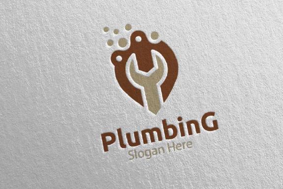 Pin Plumbing Logo with Water and Fix Home Concept 81