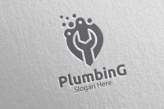 Pin Plumbing Logo with Water and Fix Home Concept 81