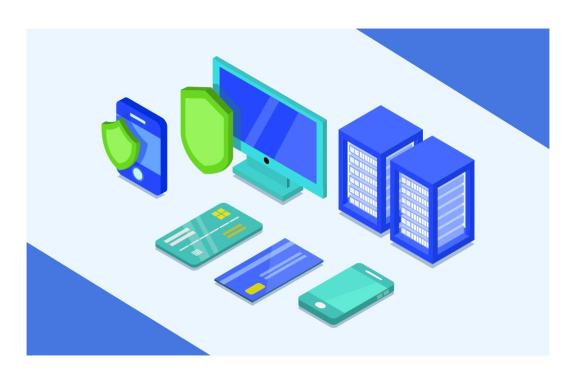 Isometric graphics - data security & protection