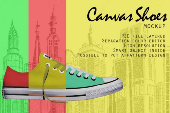 Low Canvas Shoes Mockup