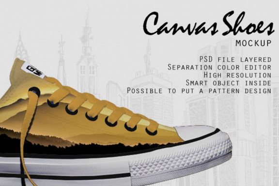 Low Canvas Shoes Mockup