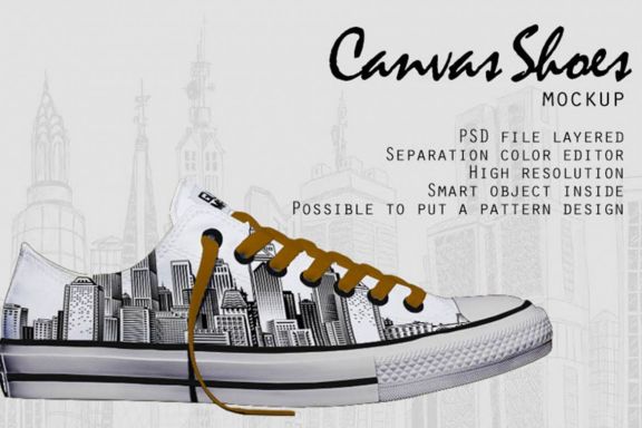 Low Canvas Shoes Mockup