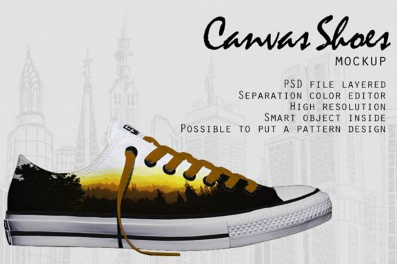 Low Canvas Shoes Mockup